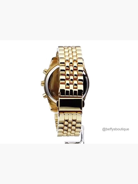 Gold-Tone Quartz Wrist Watch with Roman Numerals and Crystal Accents main image 6